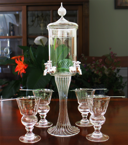 Blown Crystal Deluxe Absinthe Fountain Set 4 Spout