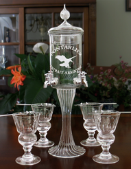 Etched Glass/Crystal Absinthe Fountain Set