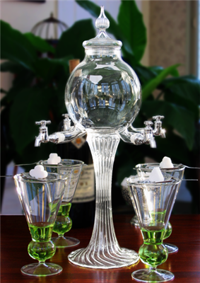 Blown Crystal Rozier Absinthe Fountain Set 4 Spout